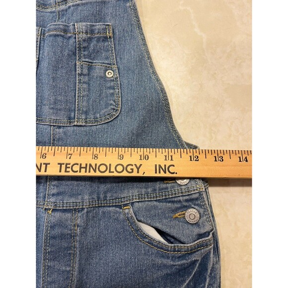 Jordache Girls Denim Bib Overalls Sz 6-6x M Wash Adjustable Straps Boho Western - Picture 6 of 8